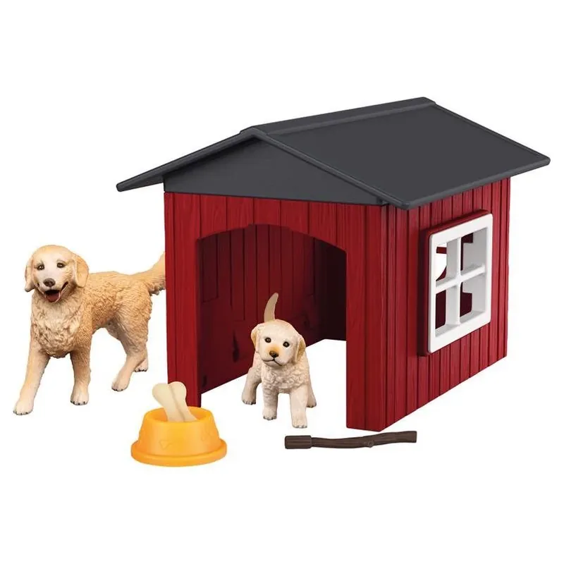 Multicolor Golden Retriever Dog Kennel Playset – 9 Pieces