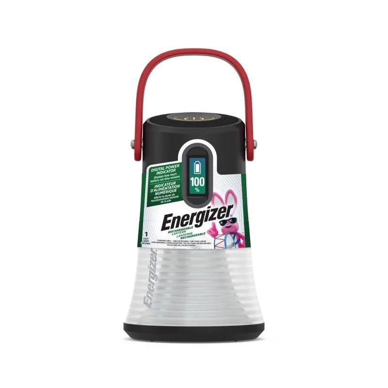 500‑lumen Led Lantern With Digital Power Meter – Black/white