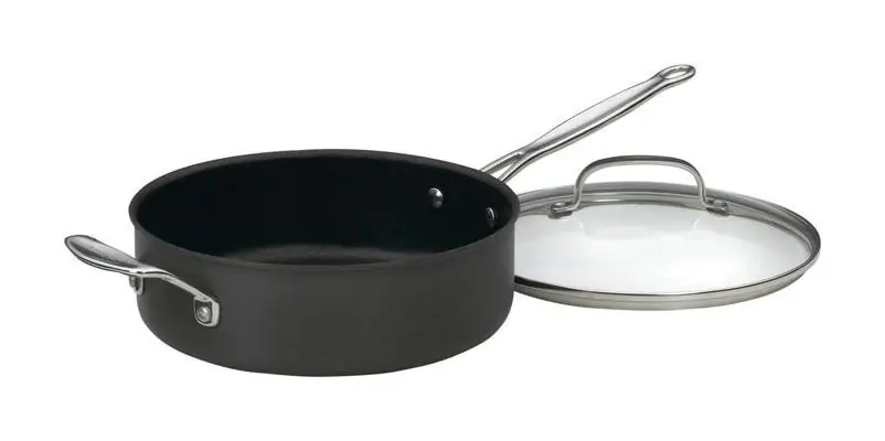 Chef‘s Classic 5.5‑quart Black Stainless Steel Saute Pan