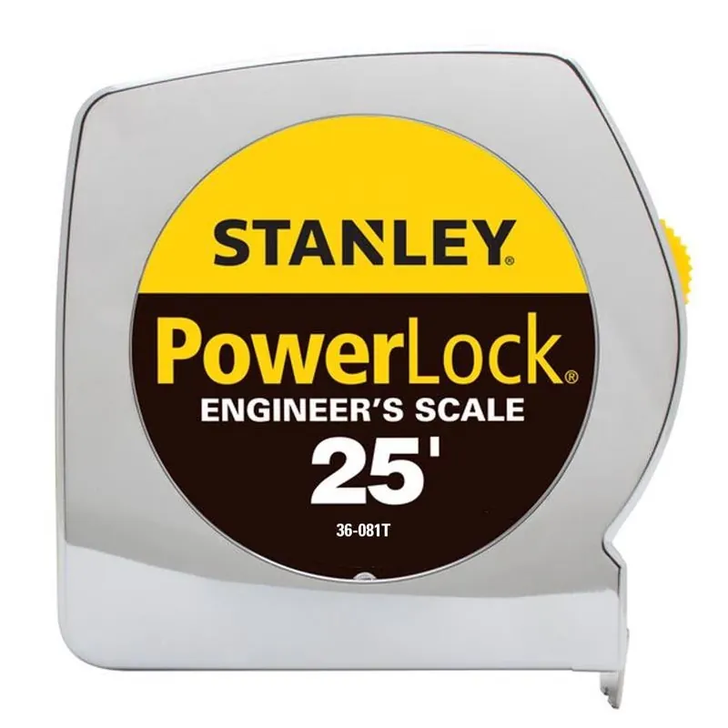 Powerlock 25‑foot Engineer’s Tape Measure – 1‑inch Wide, Metal Case