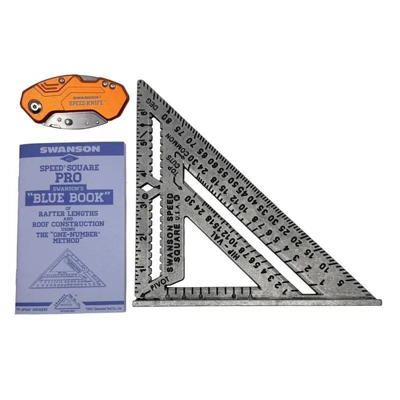 Pro Aluminum Speed Square – 8.5" Gray Layout Tool