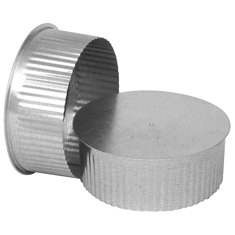 Hvac Duct Pipe Tee Cap/plug With Crimp, Galvanized, 30 Gauge, 3 In.