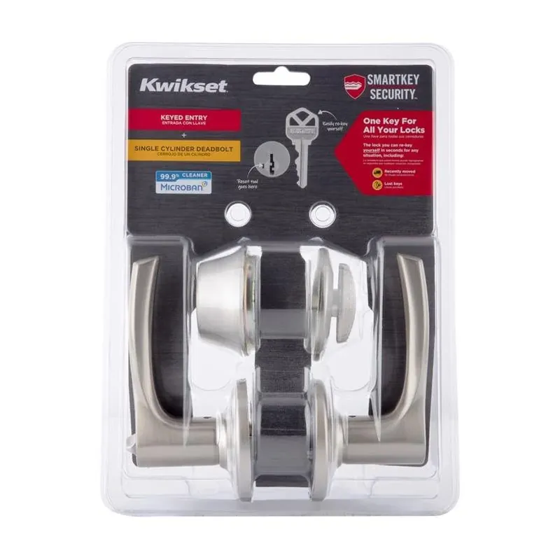 Henley Satin Nickel Lever‑style Single Cylinder Deadbolt – 1‑3/4 In Adjustable Backset
