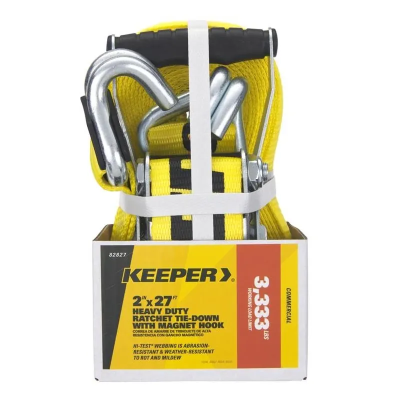 Commercial Heavy‑duty Ratchet Tie‑down Strap – 2‑in X 27‑ft, Magnetic Jj Hook, 3,333 lb Capacity