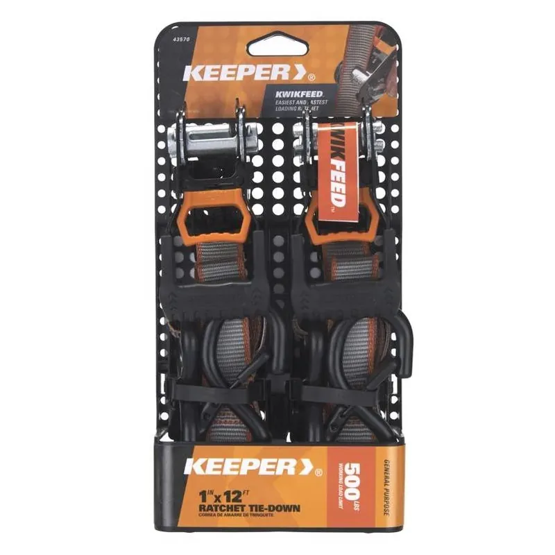 43570 1‑inch × 12‑ft Ratchet Tie‑down – 500 lb Capacity With Kwikfeed & Extremeedge Webbing