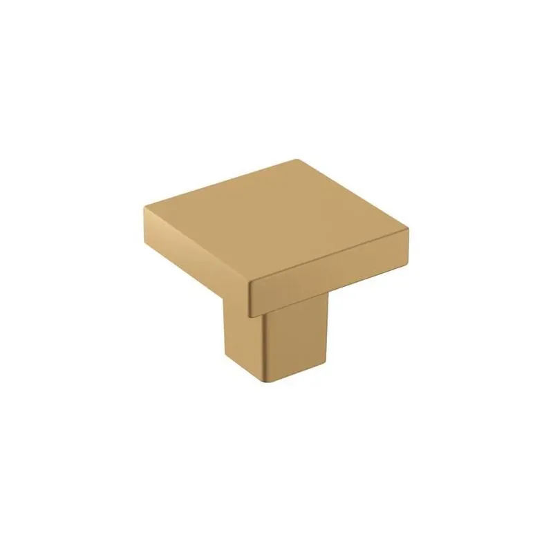 Champagne Bronze Square Cabinet Knob – 1‑inch Projection, Zinc Construction