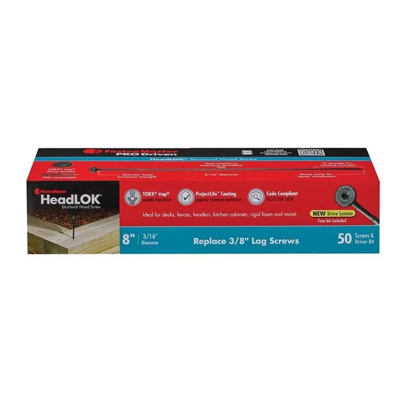 Headlok 8‑inch Coarse Torx T30 Structural Wood Screws – 50‑piece Box