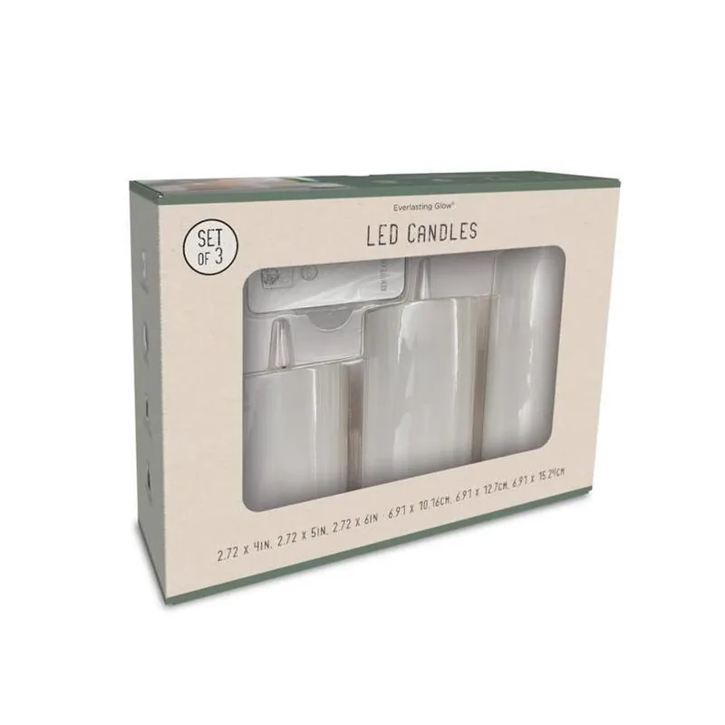 Unscented White Led Flickering Candle – Pack Of 3