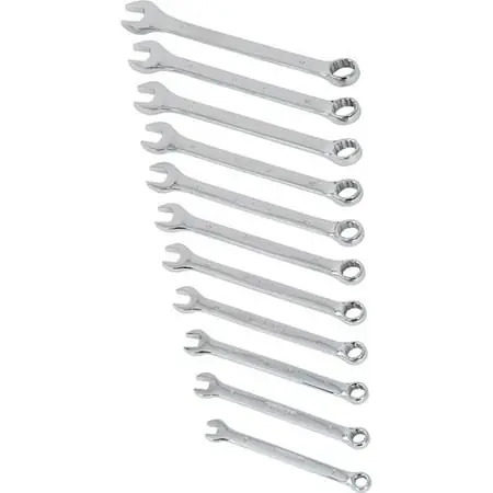 94-386w 11-piece Metric Combination Wrench Set, Polished Chrome Finish