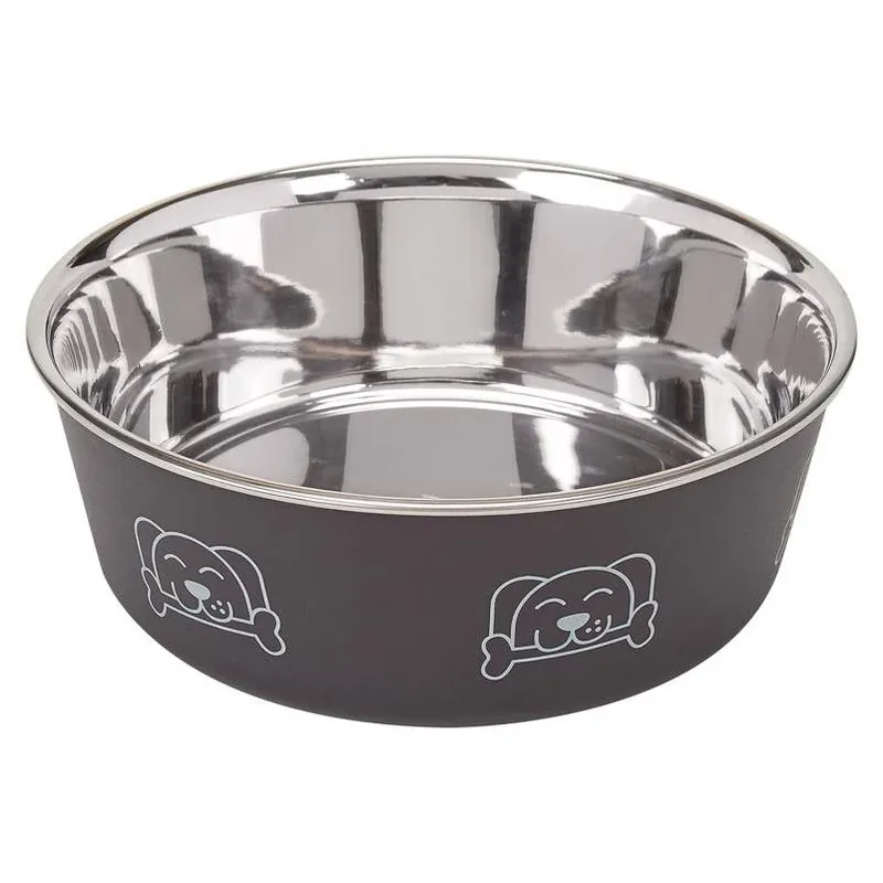 Espresso‑tone 15 oz Anti‑slip Stainless Steel Dog Bowl