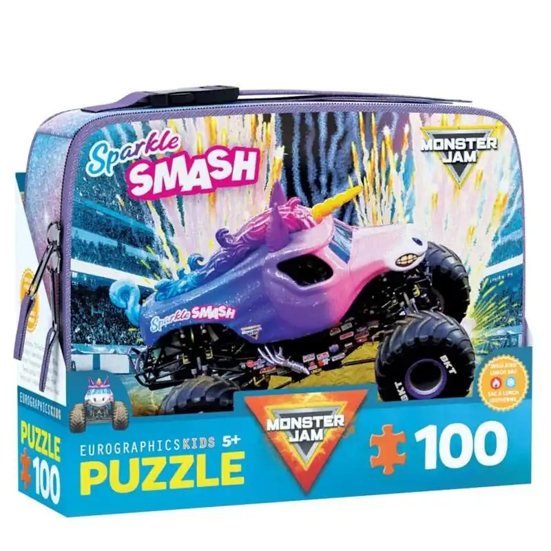 Sparkle Smash Monster Jam Lunch Bag 100-piece Multicolor Jigsaw Puzzle