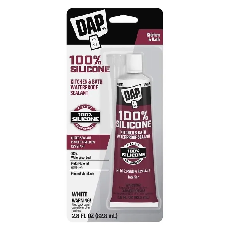 7079800950 Premium White Silicone Sealant – 24‑hour Cure, Waterproof, 2.8 fl oz