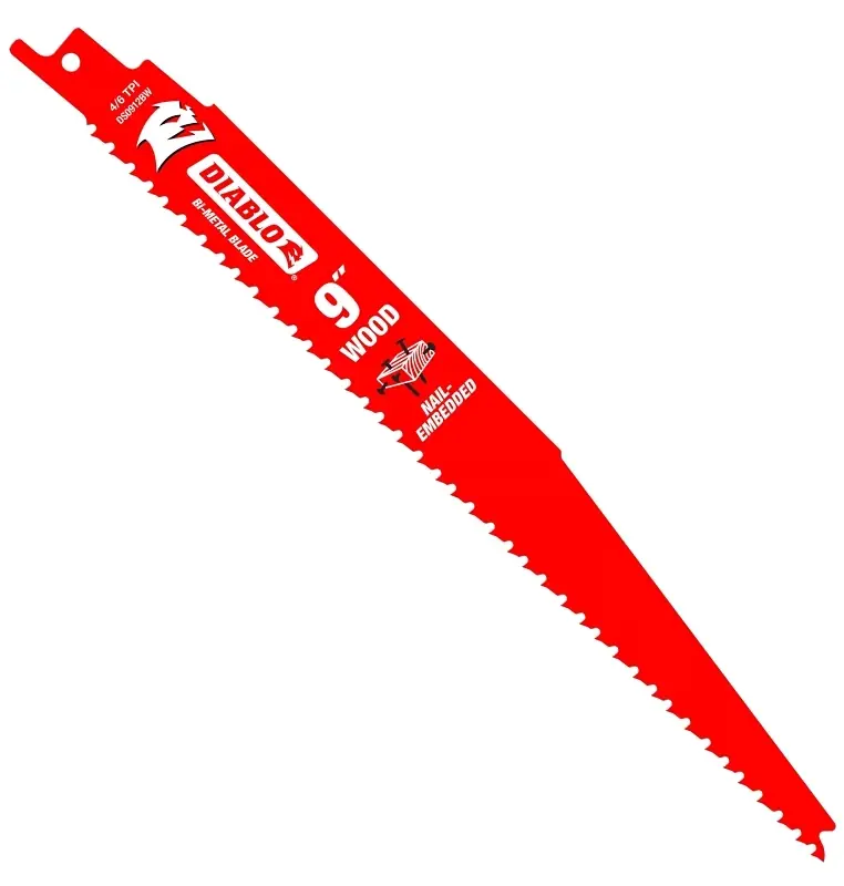 9 In. Bi-metal Nail Embedded Wood Reciprocating Saw Blade 4/6 Tpi 25 Pk