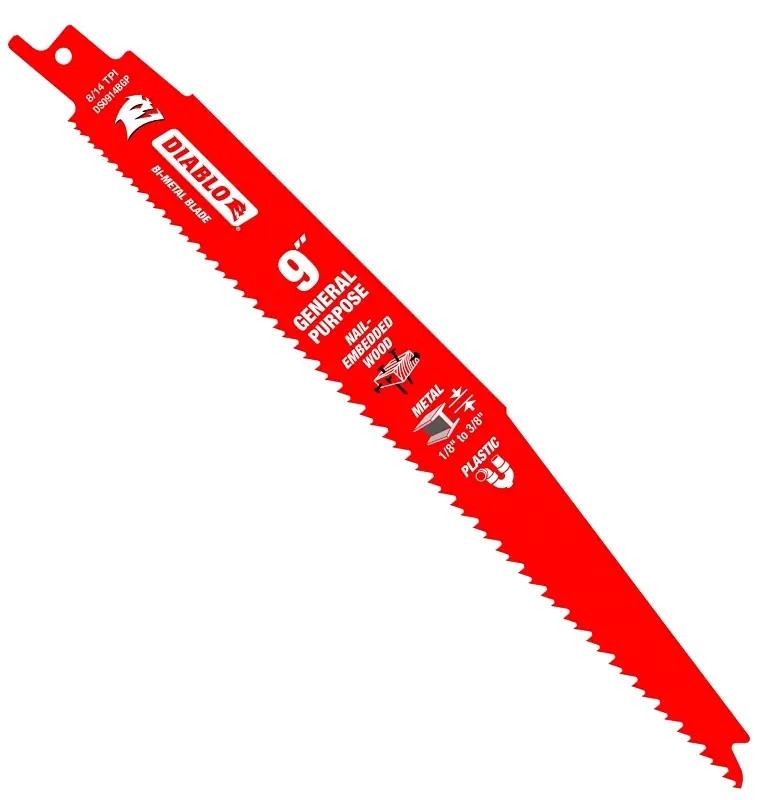 9 In. Bi-metal General Purpose Reciprocating Saw Blade 8/14 Tpi 25 Pk