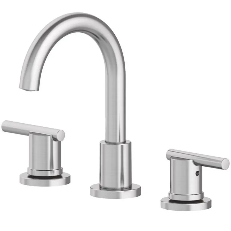 Alexis Brushed Nickel Modern Widespread Bathroom Sink Faucet – 8‑inch Center