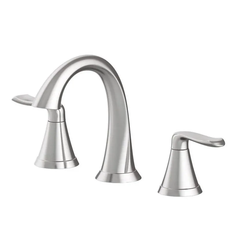 Oakbrook Chloe Brushed Nickel 8‑inch Contemporary Widespread Bathroom Faucet