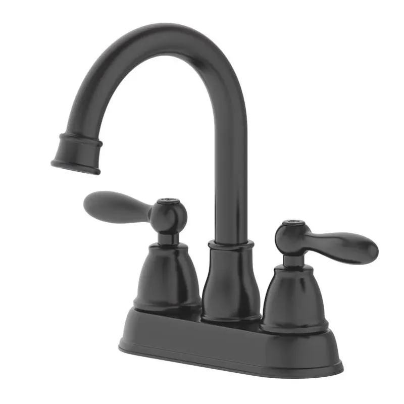 Matte Black Traditional 4" Centerset Bathroom Faucet – Oakbrook Collection