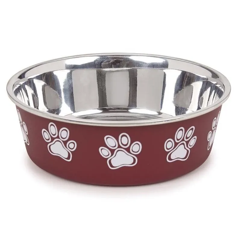 Merlot 15 oz Stainless Steel Dog Bowl – Skid‑resistant Feeding Dish
