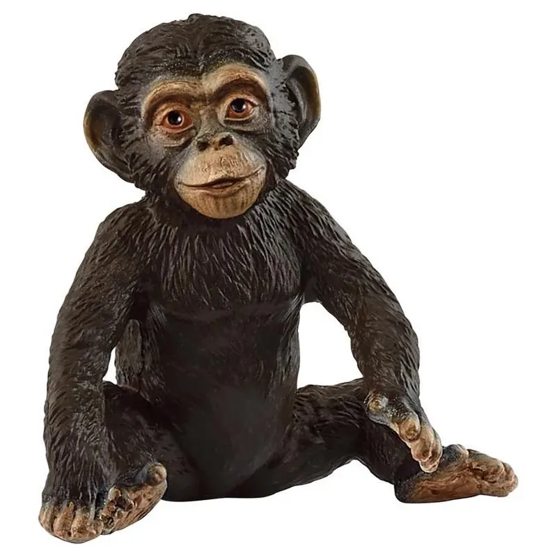 Brown & Black Chimpanzee Cub Figurine – Realistic Animal Toy For Kids 3+