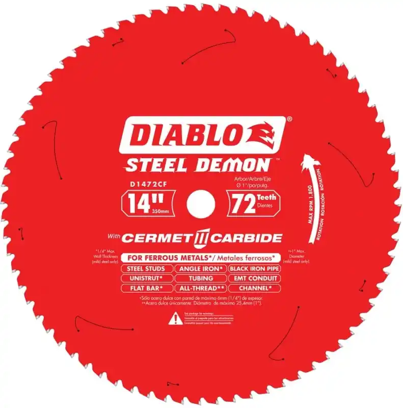 14 Inch 72 Tooth Steel Demon Cermet Ii Blade For Metal And Stainless Steel Cutting