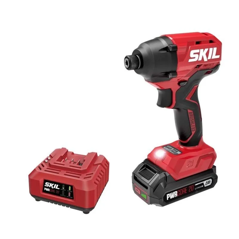 20v Brushless Cordless Impact Driver Kit – 1/4" Hex, Led, 2.0 ah Battery