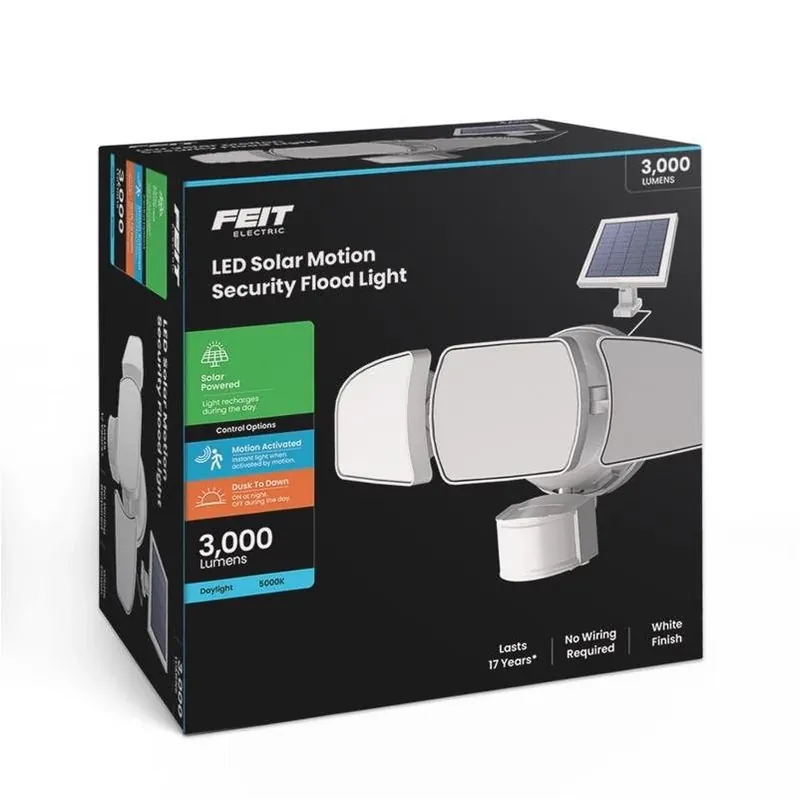 Solar Motion‑activated Led Floodlight – 3000 lumen White Security Light
