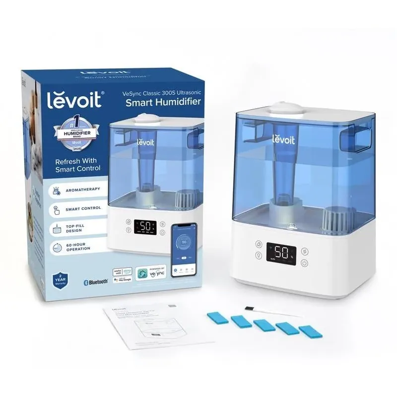 1.58‑gallon Digital Ultrasonic Humidifier – 215 sq ft Coverage, Blue/white