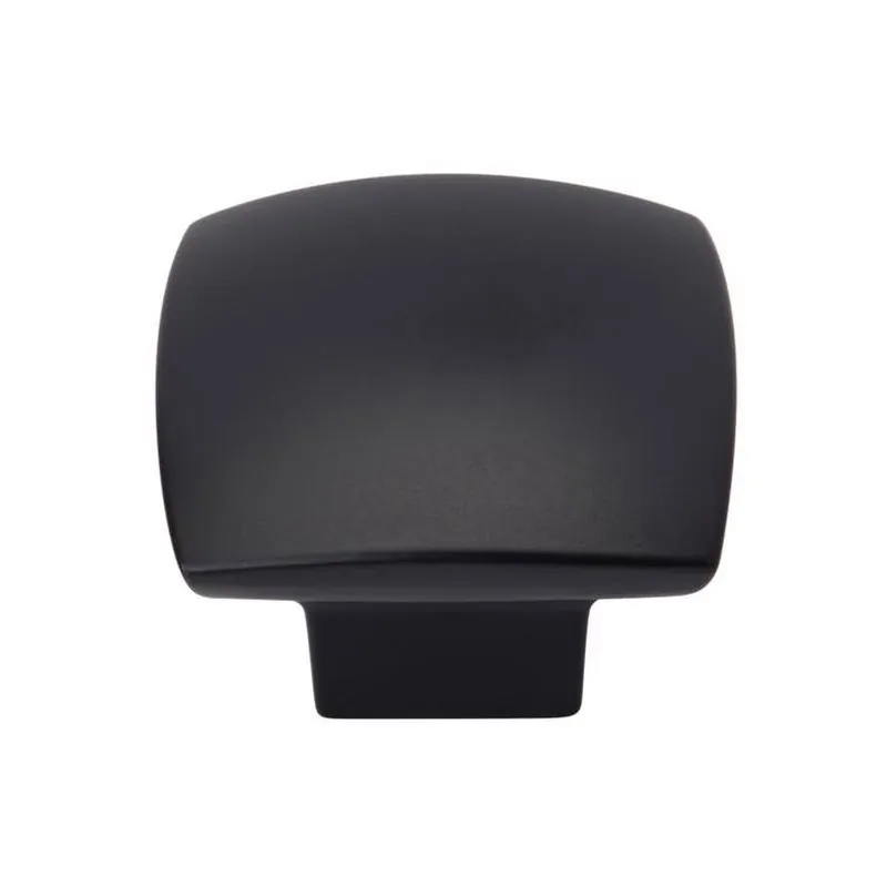 Sunset Matte Black Square Cabinet Knob – 7/8 In Projection