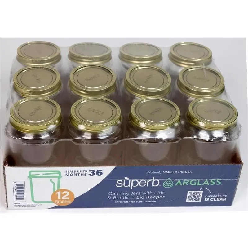 Arglass 32 oz Wide Mouth Canning Jar – Pack Of 12