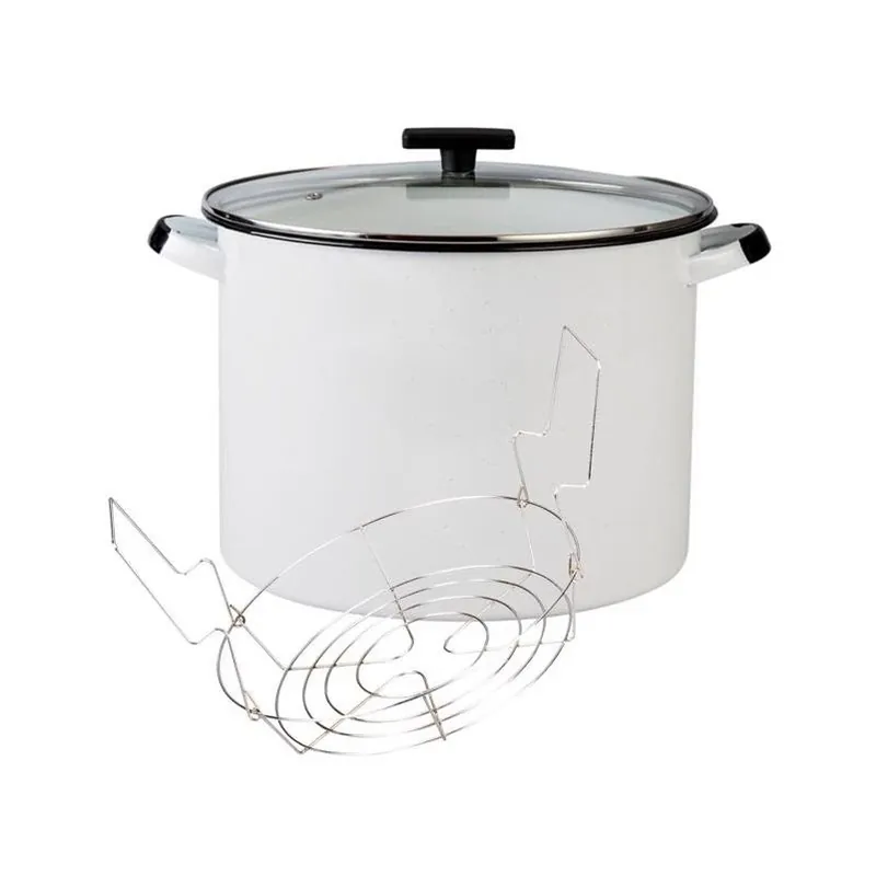 21‑quart White Ceramic‑coated Steel Canner – Nonstick, Dishwasher‑safe