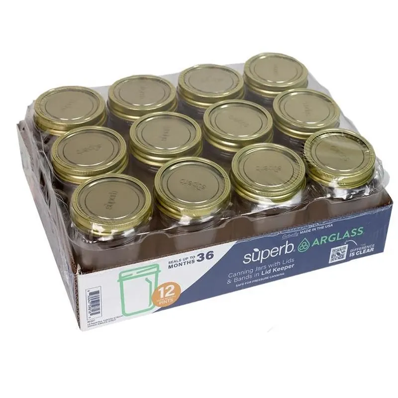 Arglass 16 oz Wide‑mouth Glass Canning Jars – Pack Of 12