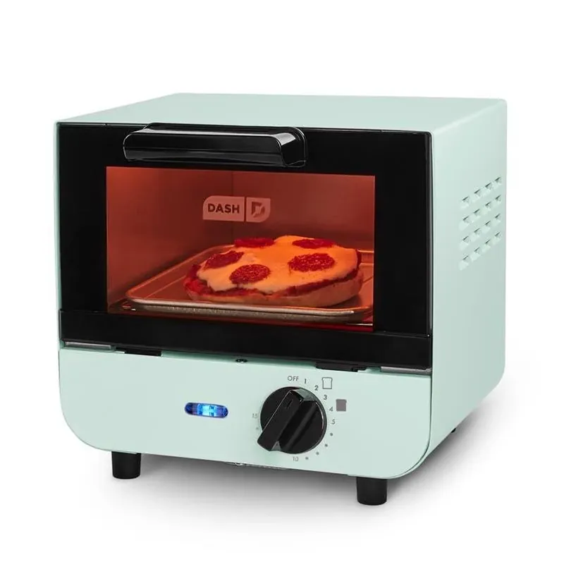 Blue Metal 1‑slot Toaster Oven – Compact 550w Countertop