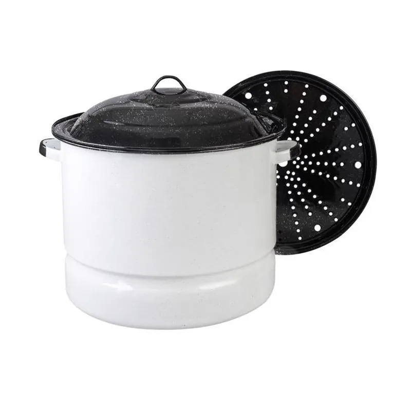 34‑quart Ceramic‑coated Steel Steamer Set – 3‑piece Kitchen Essential