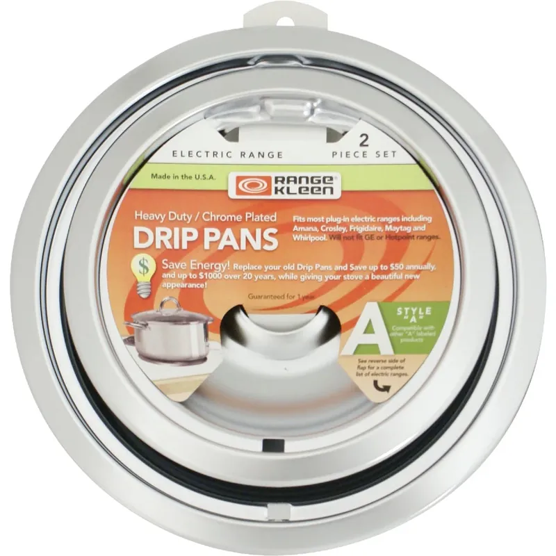 Chrome Drip Bowls 8 In. W X 9.625 In. L