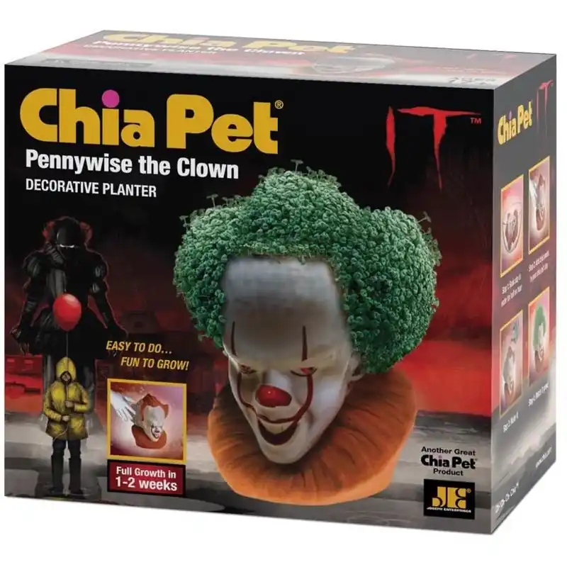 Pennywise The Clown Chia Pet Clay Planter – 7‑in‑tall Growing Fun