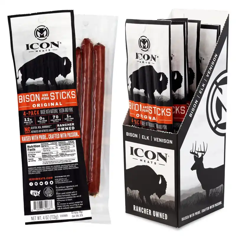 Bison & Pork Original Sticks 4 Oz Pouch