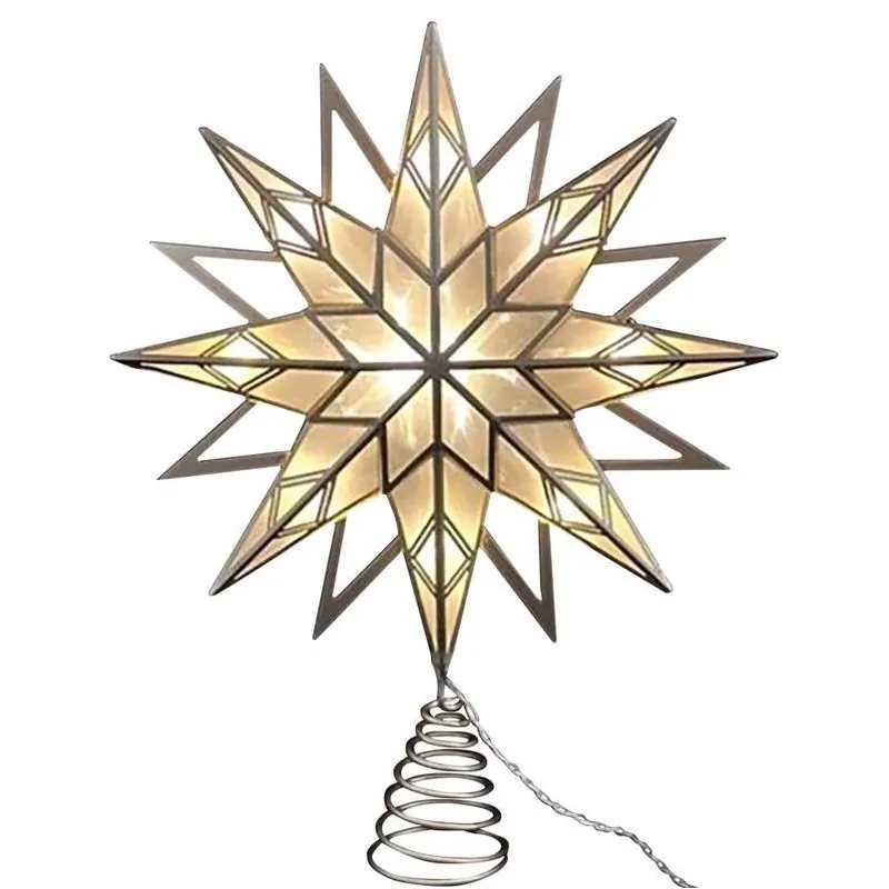 12‑inch Led Warm White Star Tree Topper – Plug‑in Holiday Décor