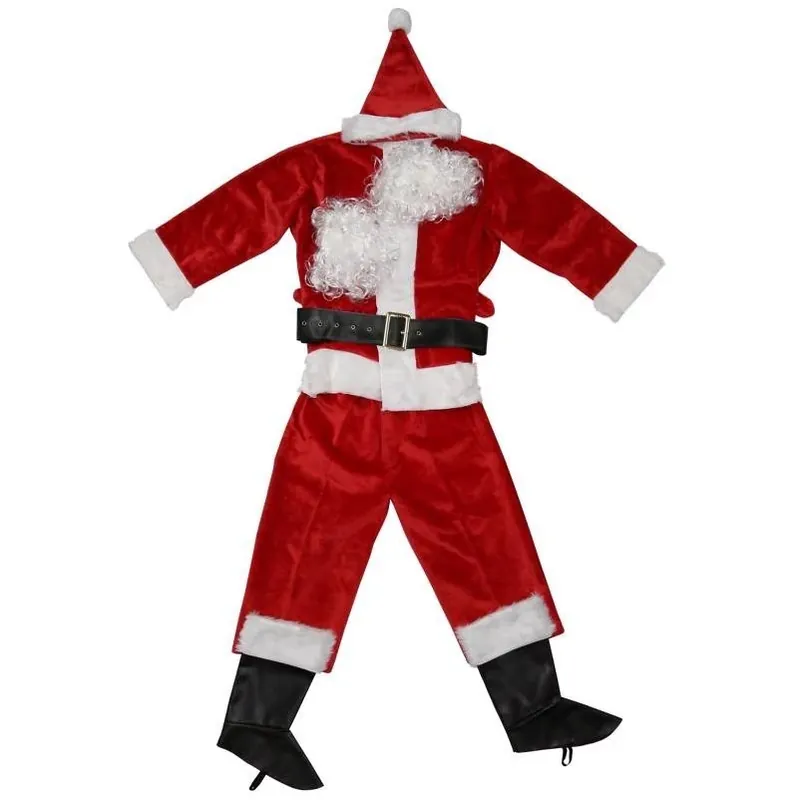 Red & White Polyester Santa Costume – One Size Party Outfit