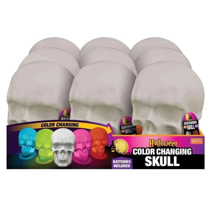 Led Color‑changing Skull – 5.25‑inch Battery‑operated Halloween Décor