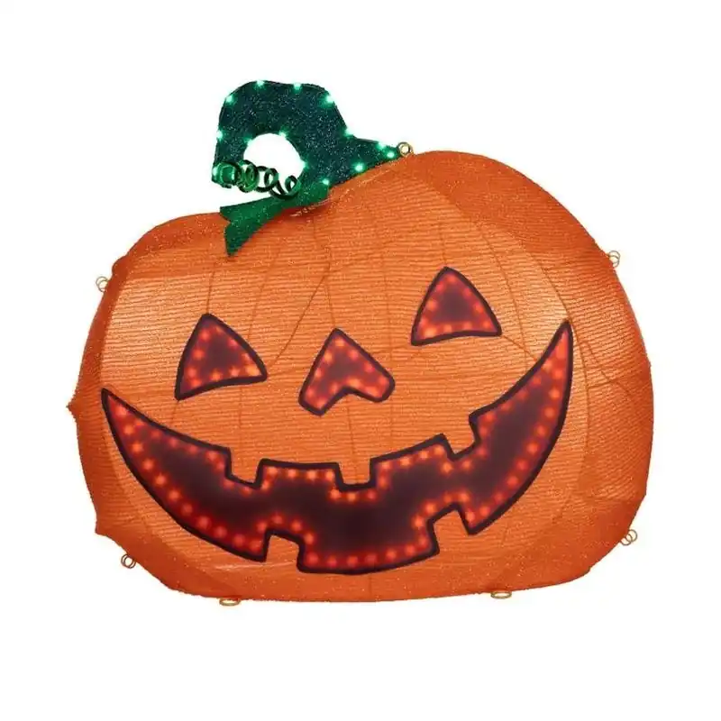 27‑inch Orange Happy‑face Halloween Lantern – Festive Pumpkin Light Décor