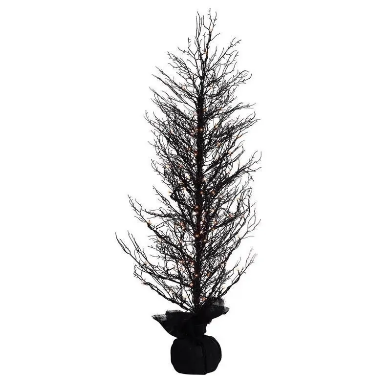 5‑foot Led Twiggy Halloween Tree With 100 Orange & Purple Lights