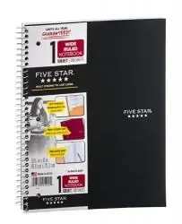 Wide Ruled 1 Subject Notebook, 10.5 X 8 Inches, 100 Sheets
