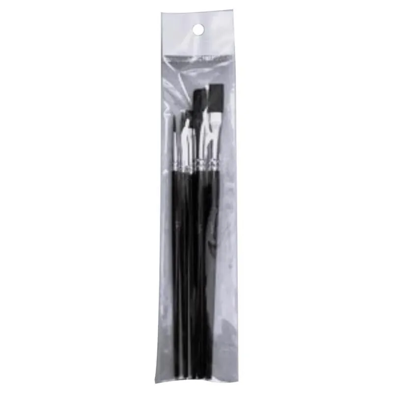 5-piece Natural Bristle Artist Paint Brush Set