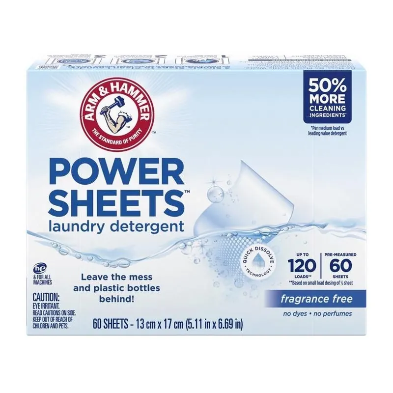 Unscented Laundry Detergent Sheets – 60 Count (120 Loads)