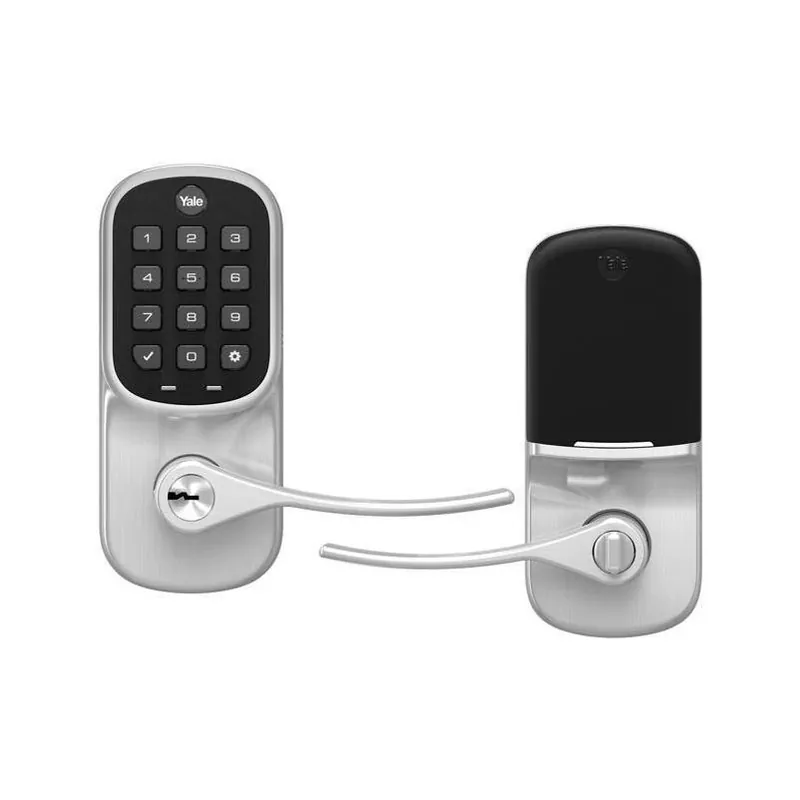 Assure Satin Nickel Touchscreen Lever Lock – Metal Keyless Entry For Commercial & Residential Doors