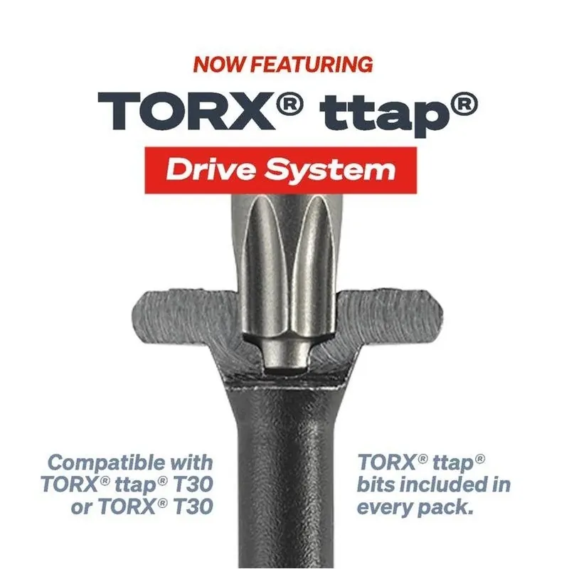 Headlok 2‑pack Torx T‑tap Carded Bits – Indoor/outdoor Fastening Set