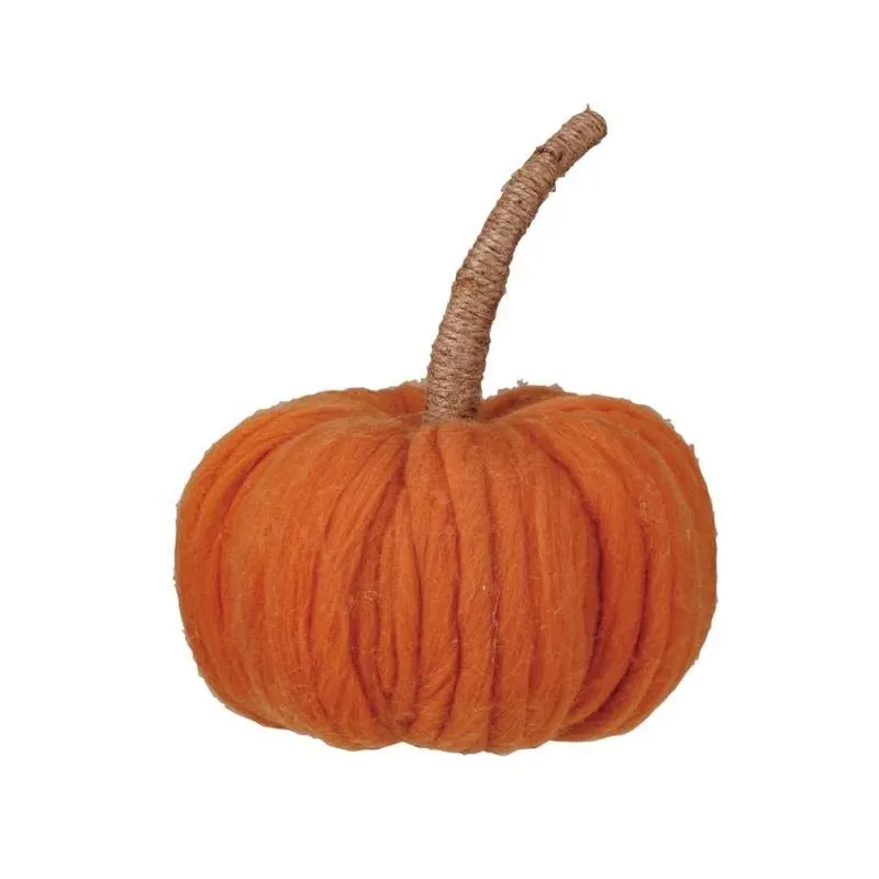 Creative Co‑op 8‑inch Hand‑painted Pumpkin Accent – Autumn Seasonal Décor
