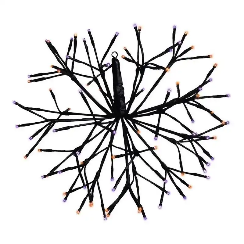 16‑inch Orange & Purple Led Pre‑lit Shimmering Sphere – 3d Halloween Decoration