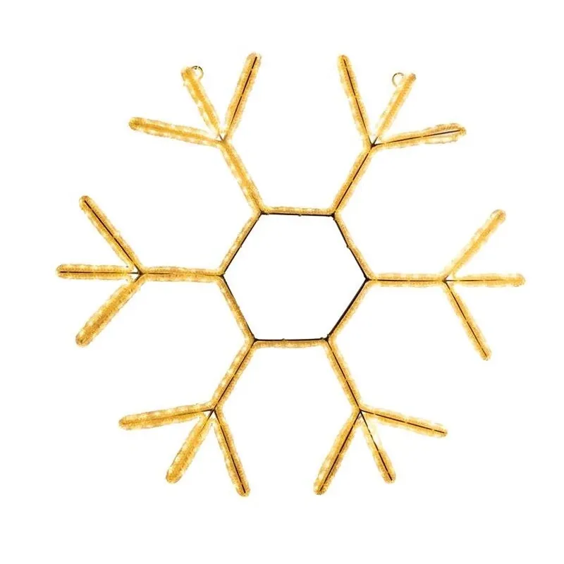 23‑inch Led Warm White Crystal Snowflake Hanging Décor