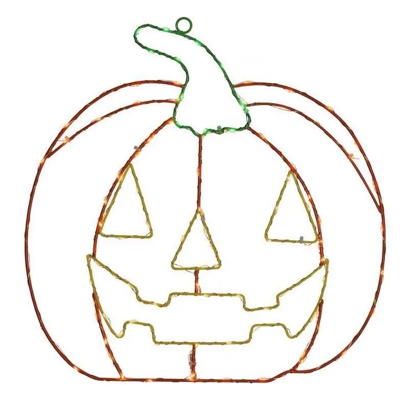 Multicolored Led Prelit Smiling Pumpkin Halloween Decoration